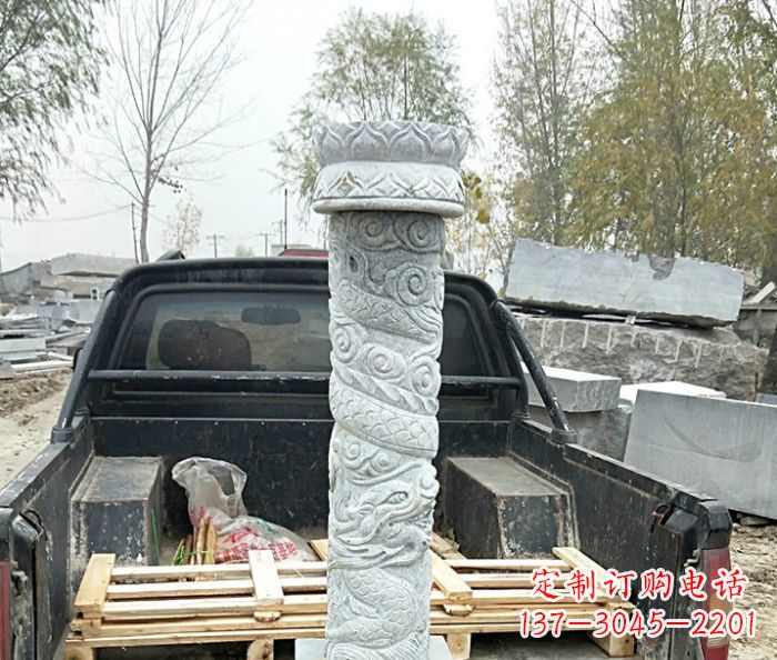 仙桃大理石龙柱雕塑