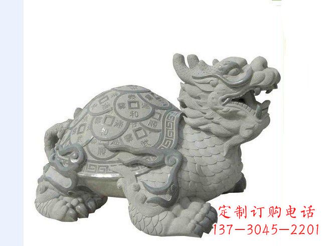 仙桃大理石招财龙雕塑