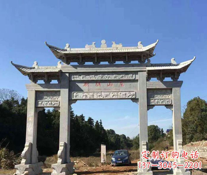 仙桃精美石雕牌坊雕塑