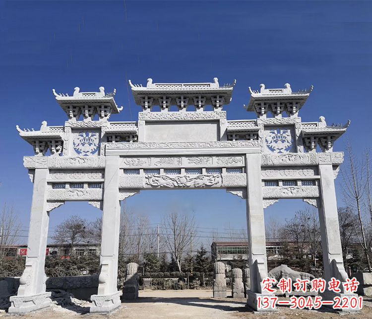 仙桃特色大理石牌坊石雕