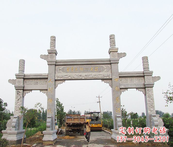 仙桃大理石牌坊石雕,艺术精髓永不凋零