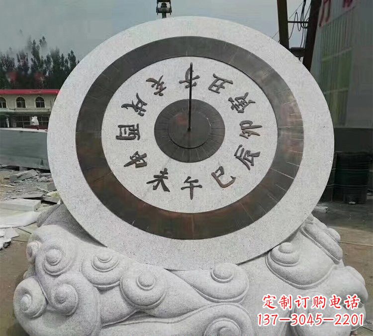 仙桃精美大理石十二时辰日晷雕塑