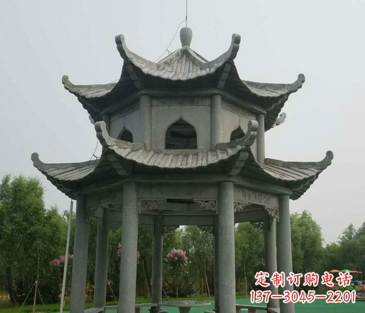 仙桃精美大理石凉亭石雕