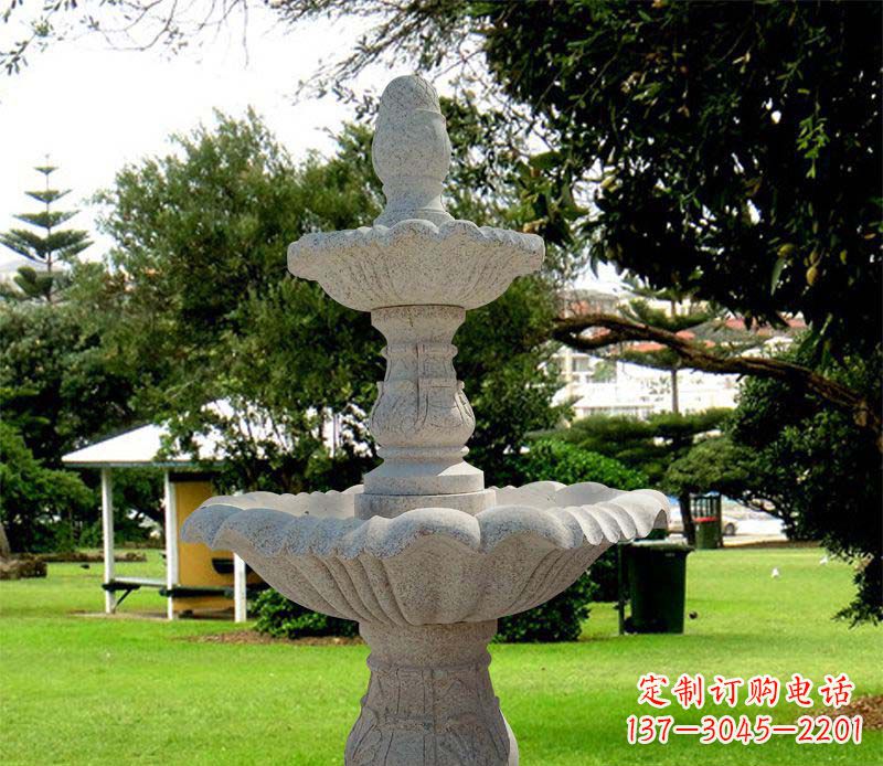 仙桃大理石双层喷泉雕塑,精美绝伦