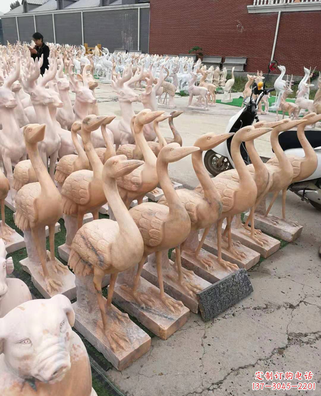 仙桃丹顶鹤大理石雕塑