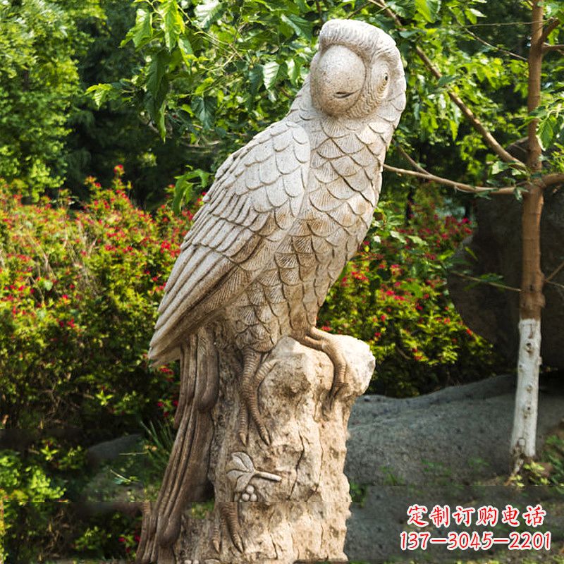 仙桃大理石鹦鹉雕塑,完美点缀生活空间