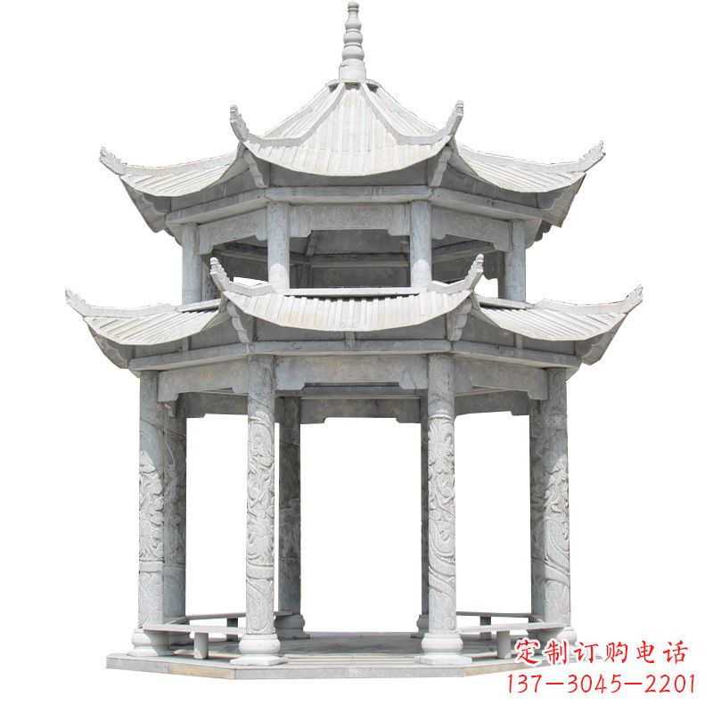仙桃大理石古建凉亭雕塑