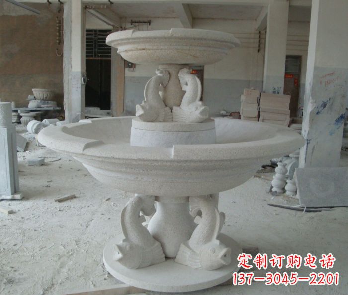 仙桃高端大理石双层喷泉雕塑