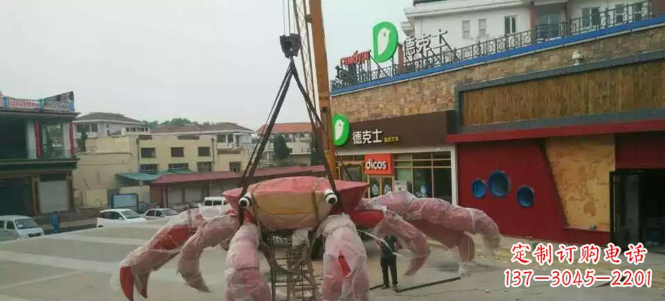 仙桃11英寸不锈钢螃蟹雕塑