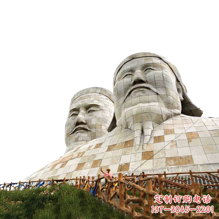 仙桃大型成吉思汗石雕头像景观雕塑