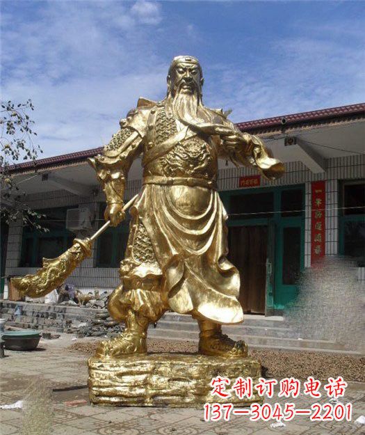 仙桃大型立式关公铜雕