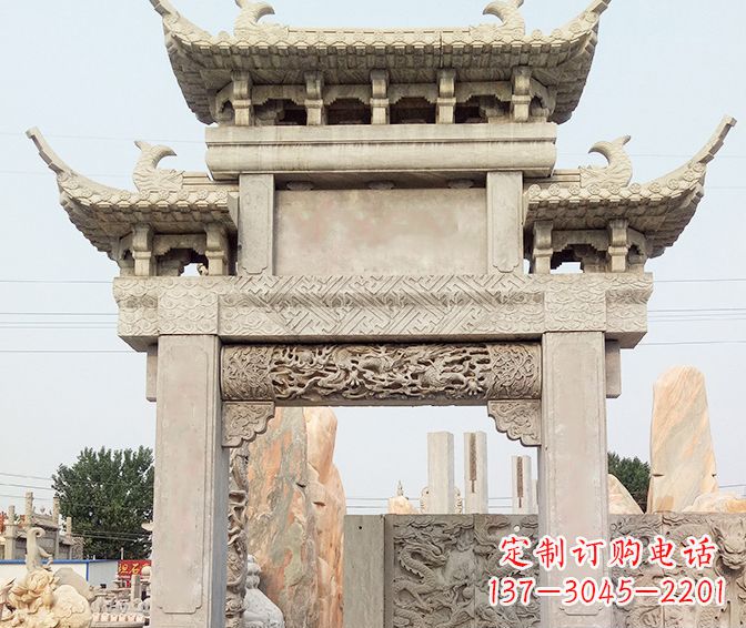 仙桃特色大理石牌坊石雕