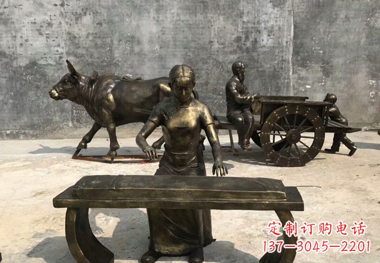 仙桃精美绝伦的古筝铜雕