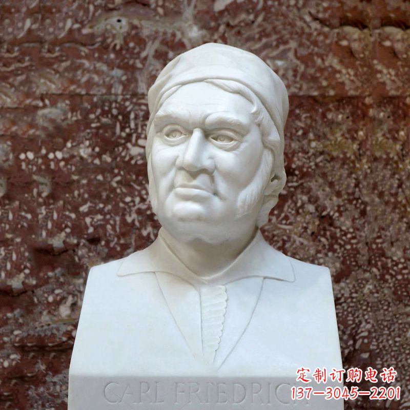 仙桃德国著名数学家高斯汉白玉石雕胸像