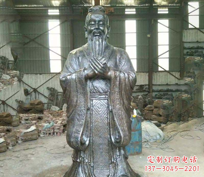 仙桃锻铜校园老子人物雕塑