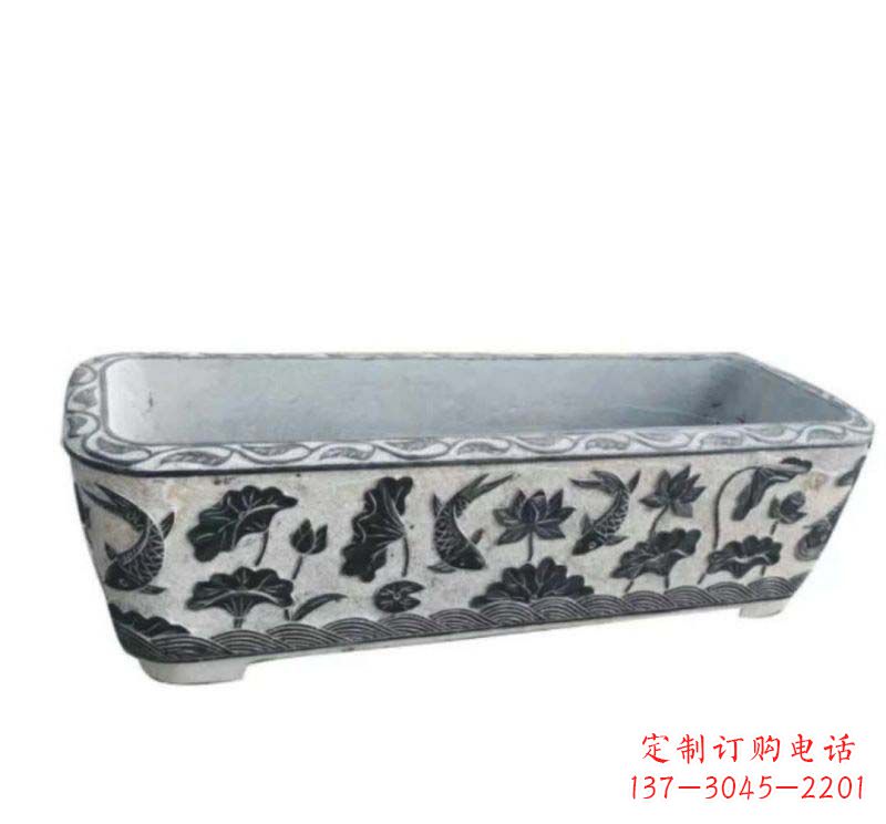 仙桃精美水缸石雕
