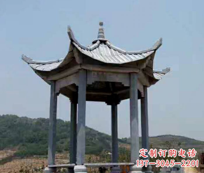 仙桃仿古六角凉亭石雕 (5)