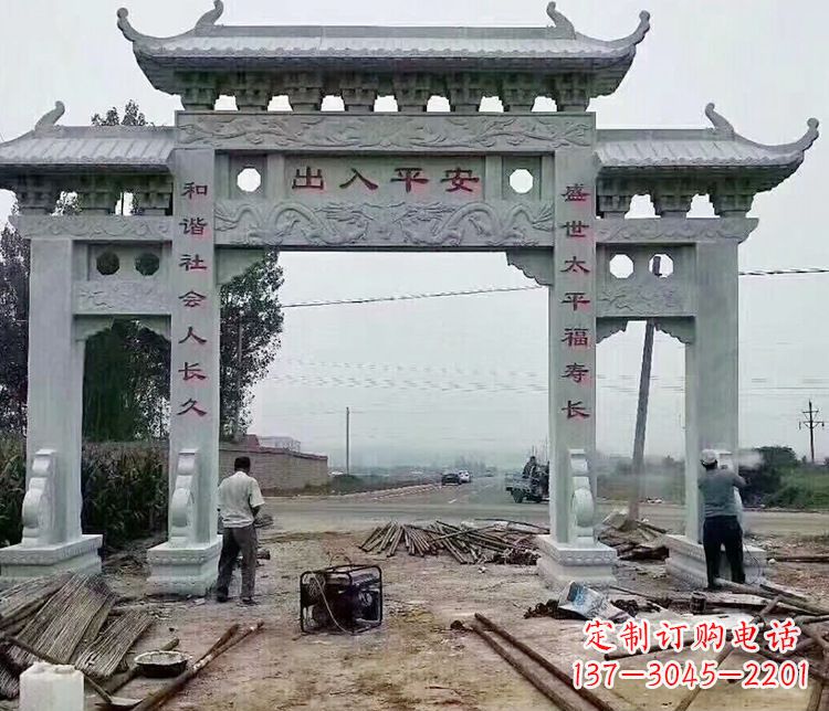 仙桃仿古石牌坊石雕