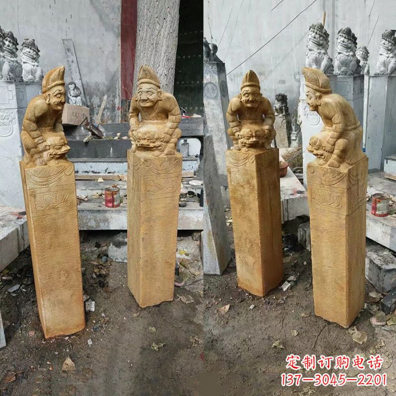 仙桃经典仿古拴马桩雕塑