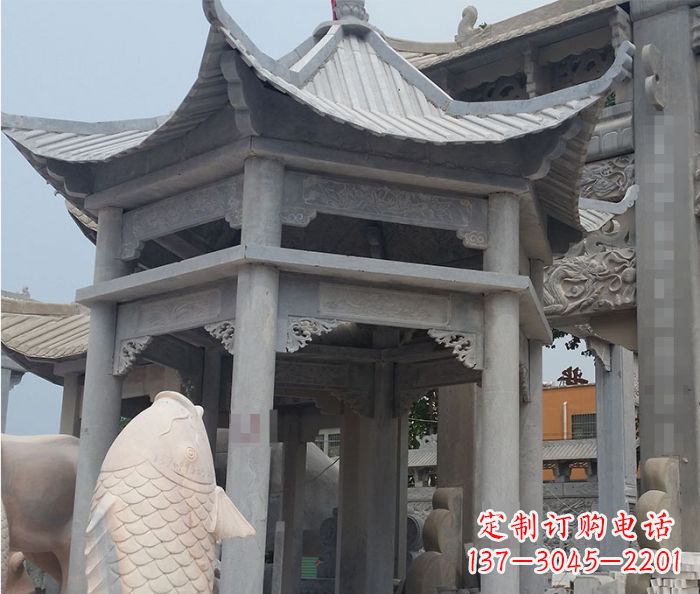仙桃精美仿古双层石雕凉亭