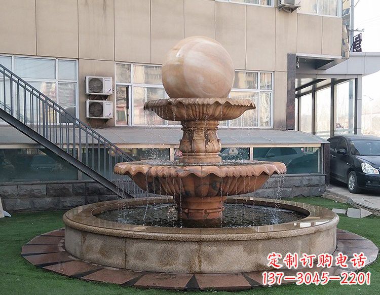 仙桃风水球喷泉石雕 (2)