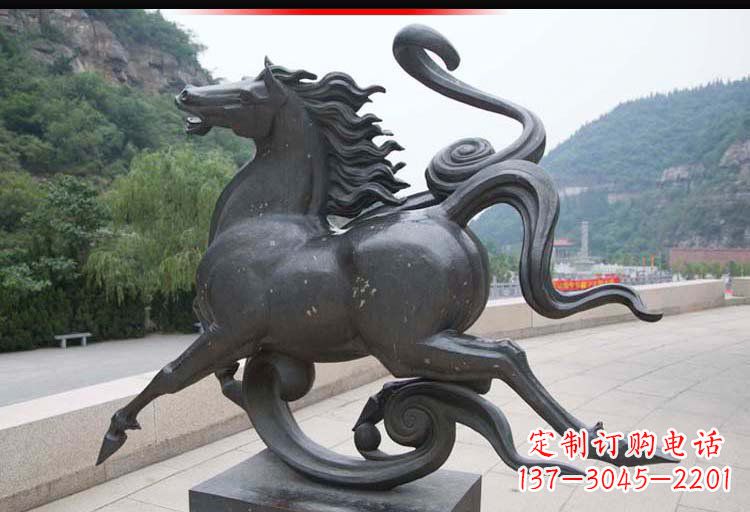 仙桃公园奔马铜雕 (2)