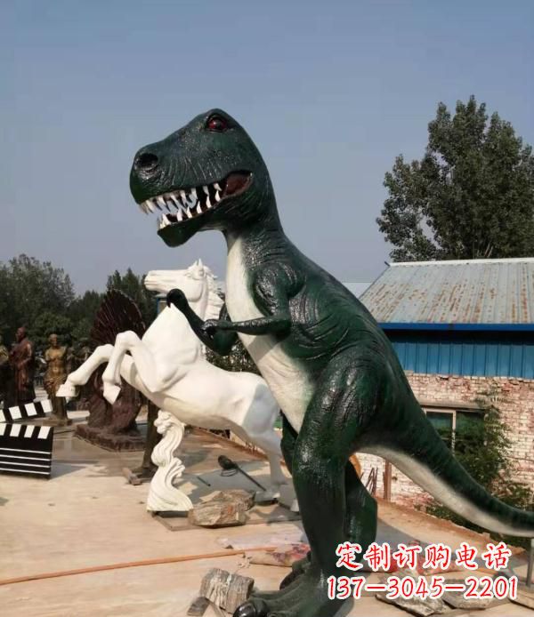 仙桃公园玻璃钢仿真恐龙雕塑