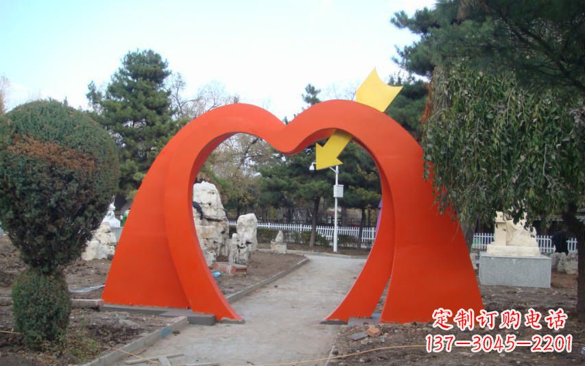 仙桃高雅大气的不锈钢拱门雕塑
