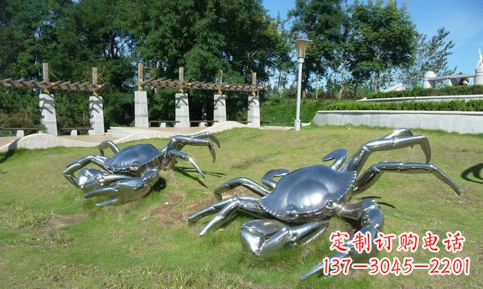 仙桃产品名称精美铸造不锈钢螃蟹雕塑