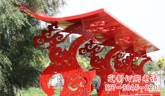 仙桃新潮不锈钢公园凉亭雕塑
