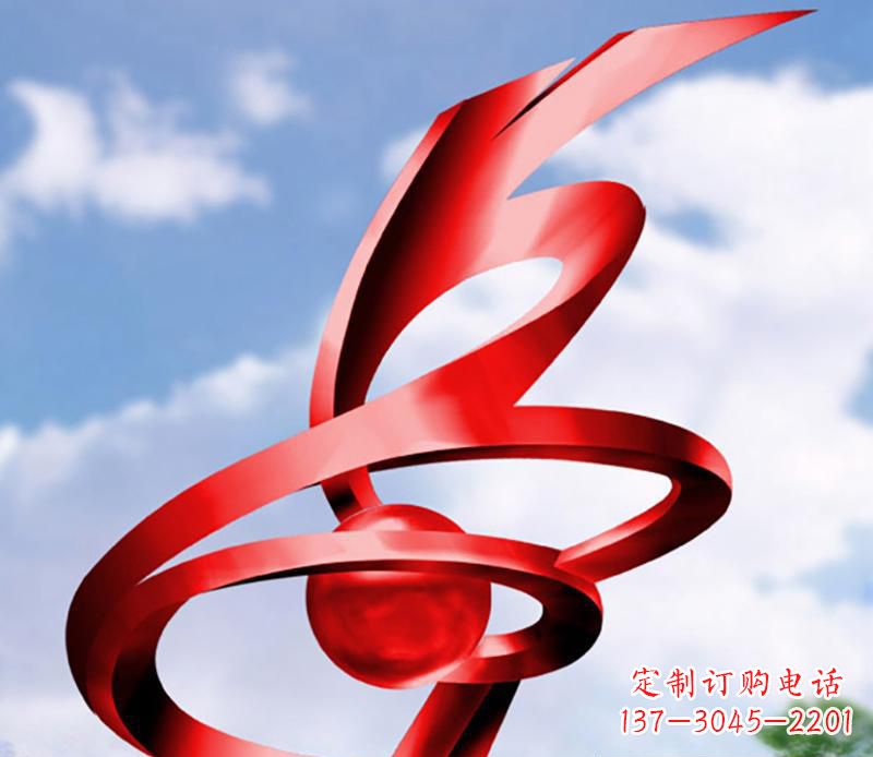 仙桃公园装饰不锈钢指环雕塑