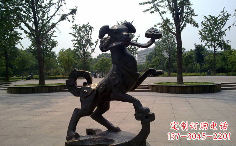 仙桃中领雕塑狗动物铜雕