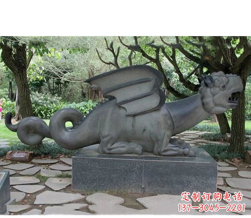 仙桃公园动物恐龙石雕