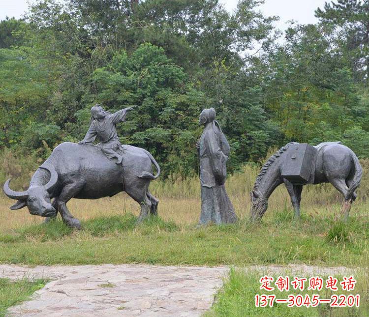 仙桃杜牧小品铜雕精致雕刻，传递出朴实之美