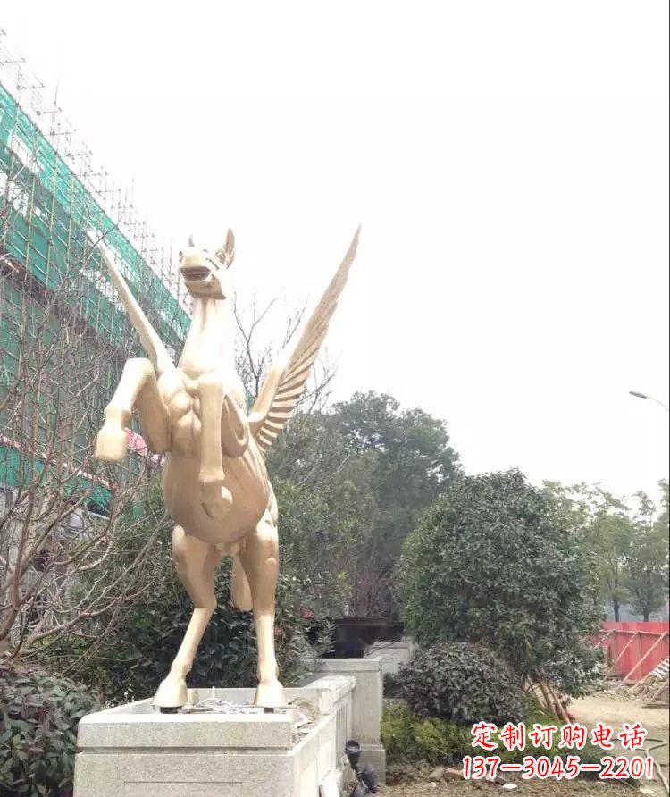 仙桃公园飞马玻璃钢仿铜雕塑