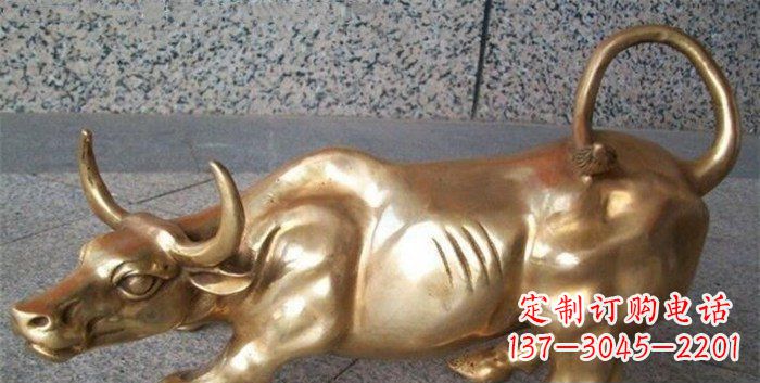 仙桃公园华尔街牛动物铜雕
