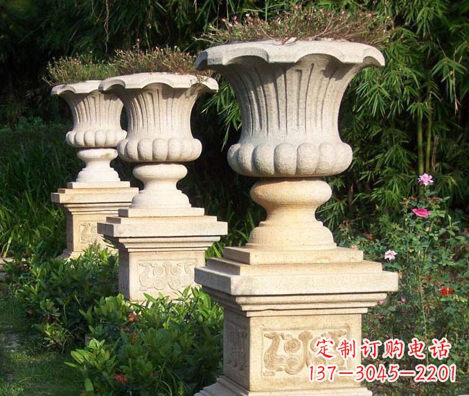 仙桃高质量大理石花盆石雕