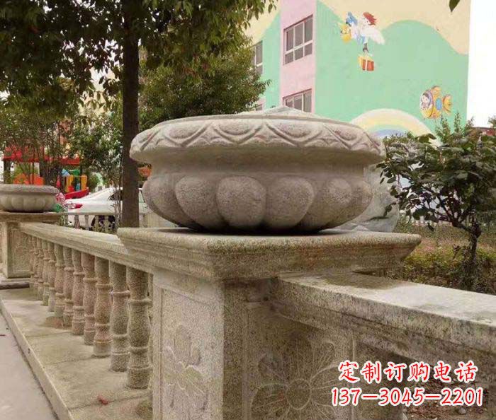 仙桃公园景观砂岩花盆石雕