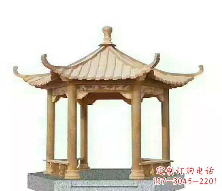 仙桃晚霞凉亭石雕