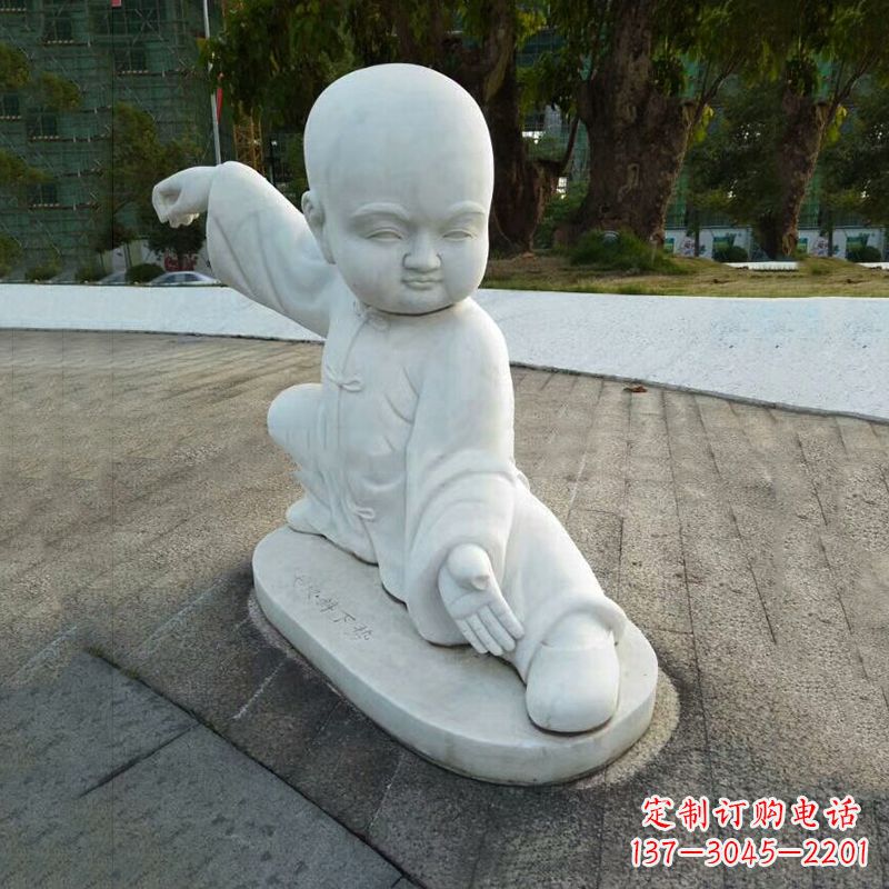 仙桃瑞士艺术家精美制作的和尚汉白玉石雕塑