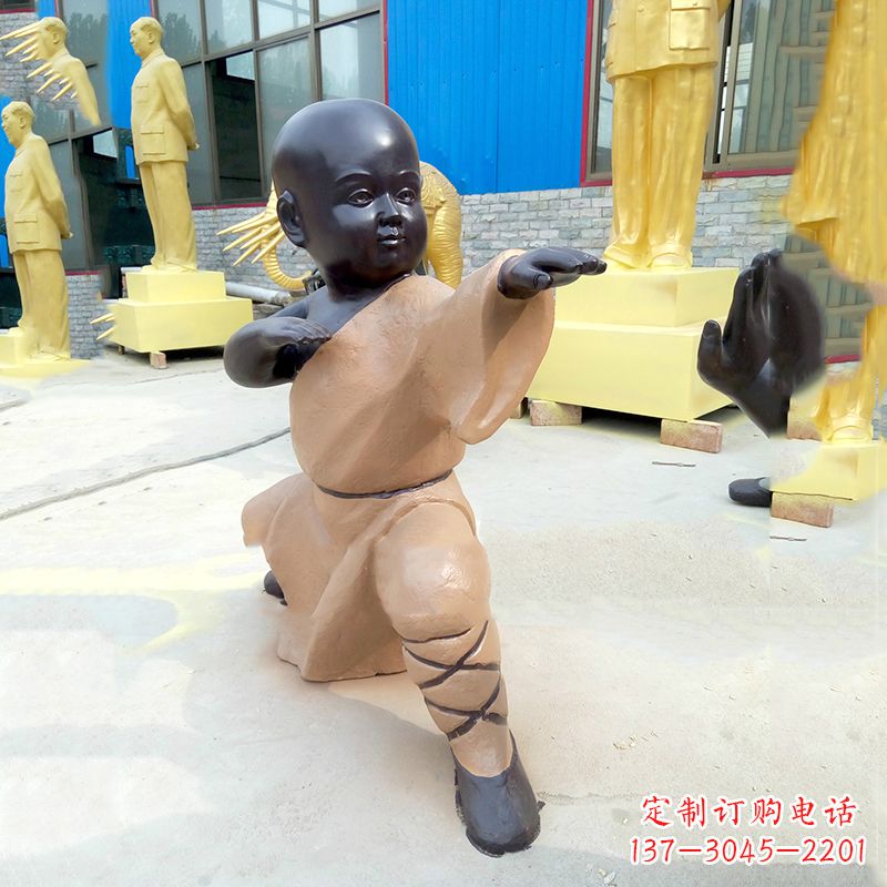 仙桃传承传统文化的绝佳礼品——“功夫小和尚”雕塑