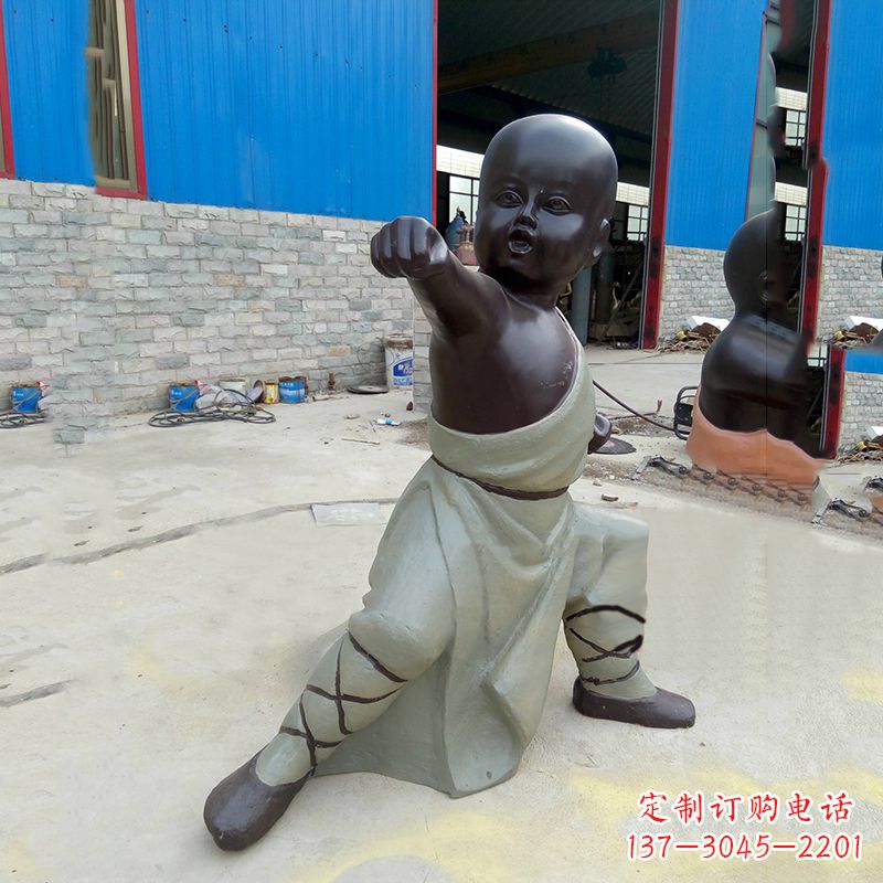 仙桃精致和尚铜雕塑