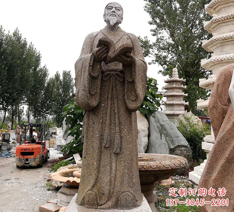 仙桃中领雕塑--李时珍石雕定制