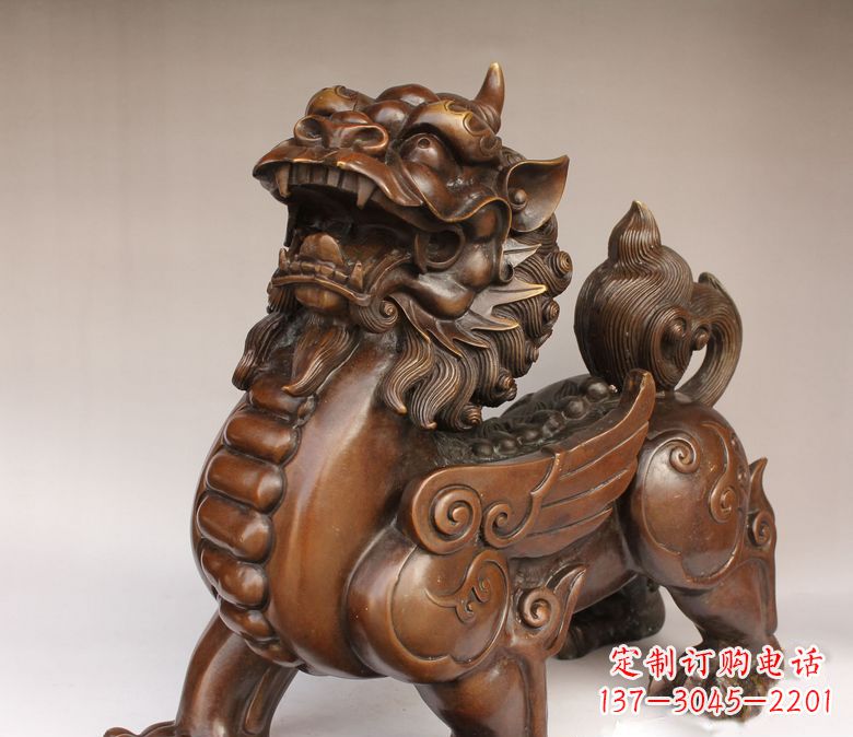 仙桃古代神兽貔貅铜雕 