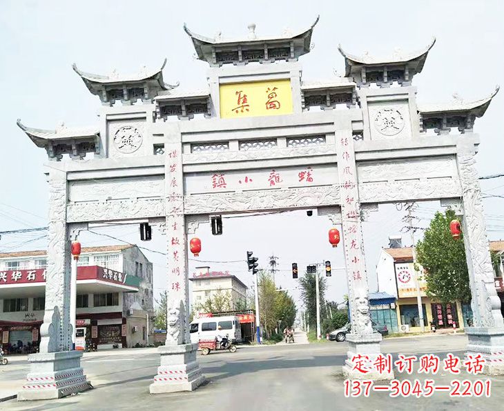 仙桃古建石雕牌坊