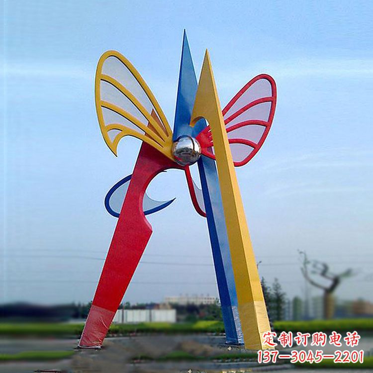 仙桃中领雕塑带您欣赏大型抽象蝴蝶雕塑