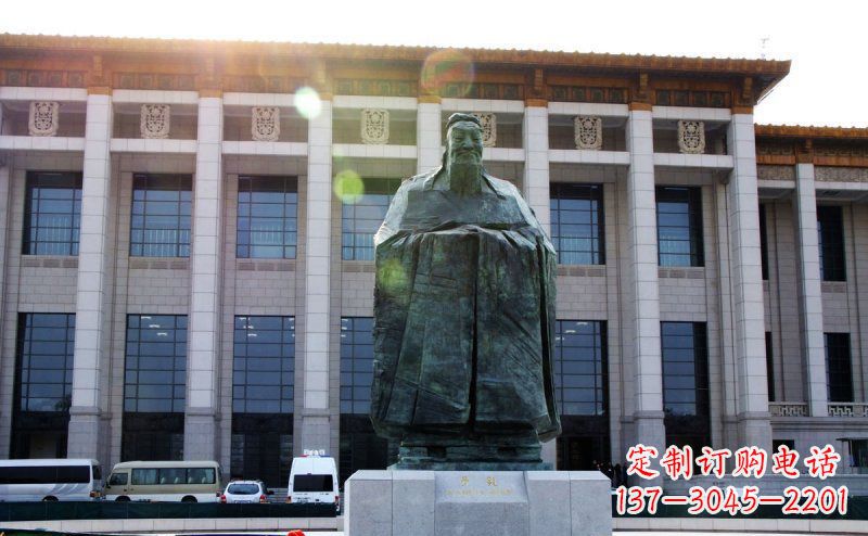 仙桃广场锻铜孔子像名人铜雕