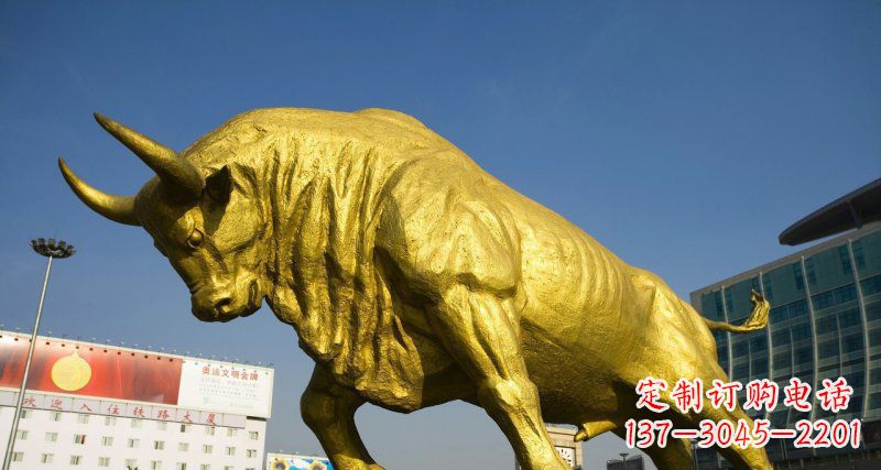 仙桃广场牛动物铜雕