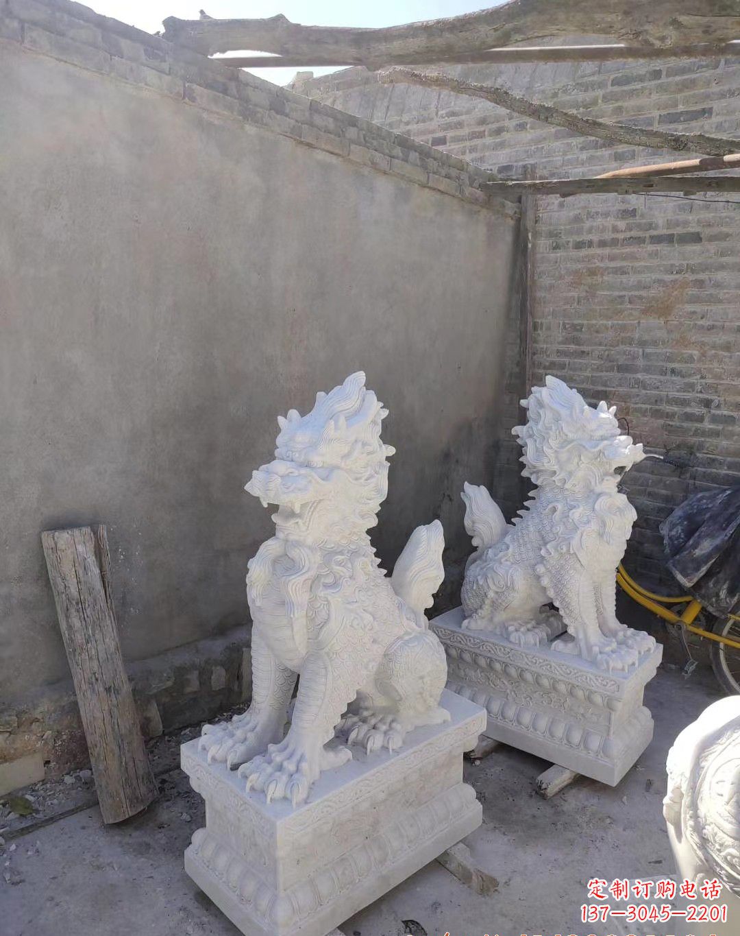 仙桃汉白玉麒麟雕塑