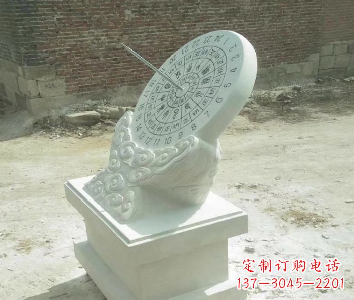 仙桃精美绝伦的汉白玉日晷石雕